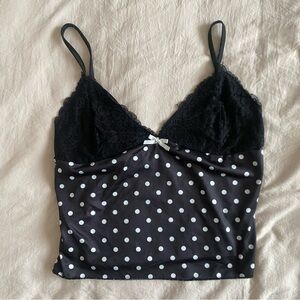 Black Polka Dot Lace Camisole